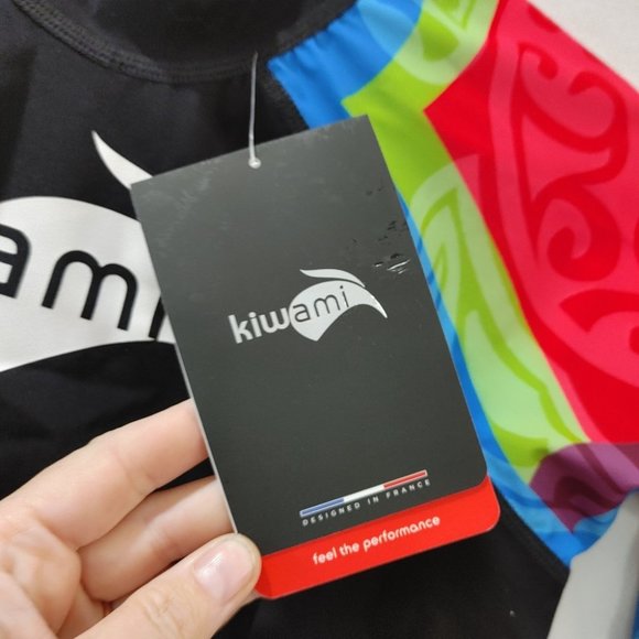 Kiwami Triathlon AQUARUSH SLEEVED SWIMSKIN Black Pink Rainbow Swimming Suit M - Picture 9 of 11